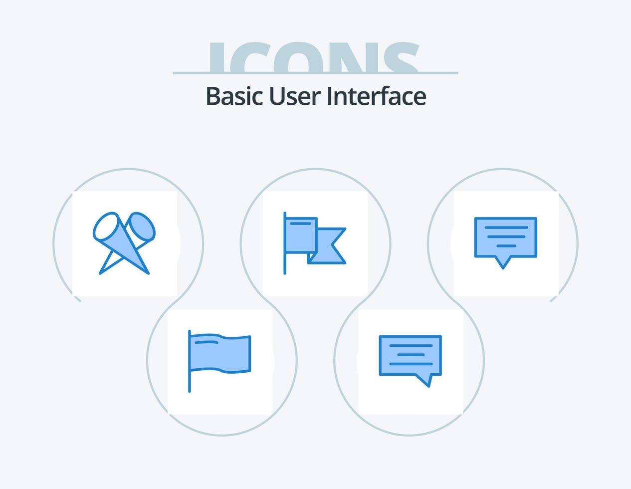 paquete de iconos azul básico 5 diseño de iconos. . chat. vector