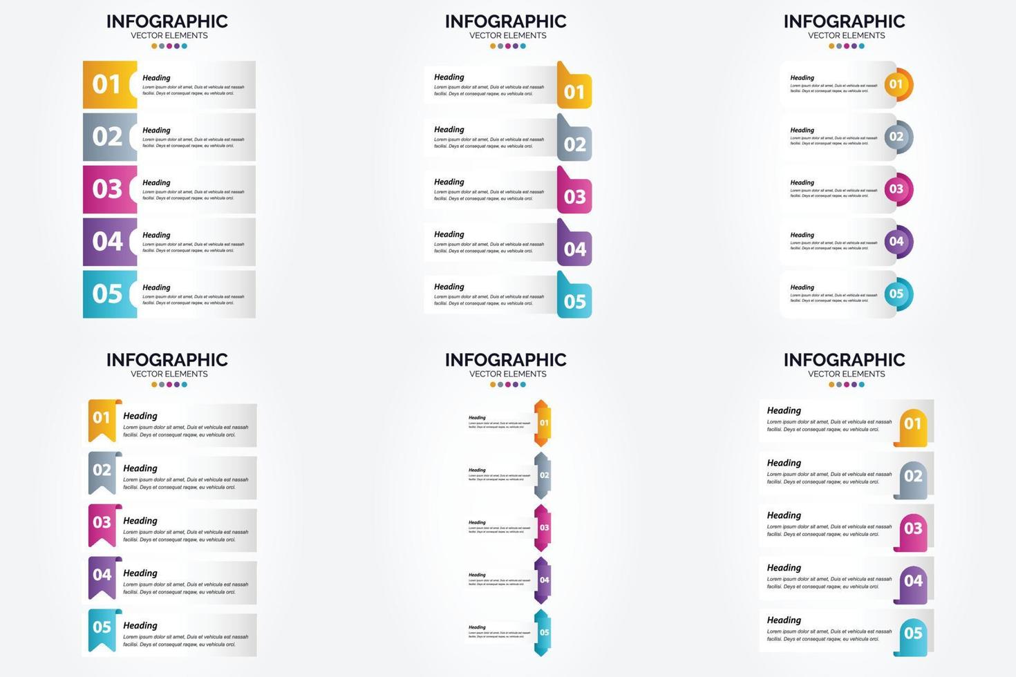 ilustración vectorial infografía conjunto de diseño plano para folleto publicitario y revista vector