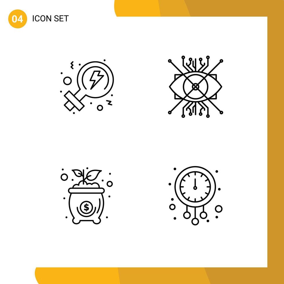 4 Line concept for Websites Mobile and Apps feminism cost ar eye money Editable Vector Design Elements
