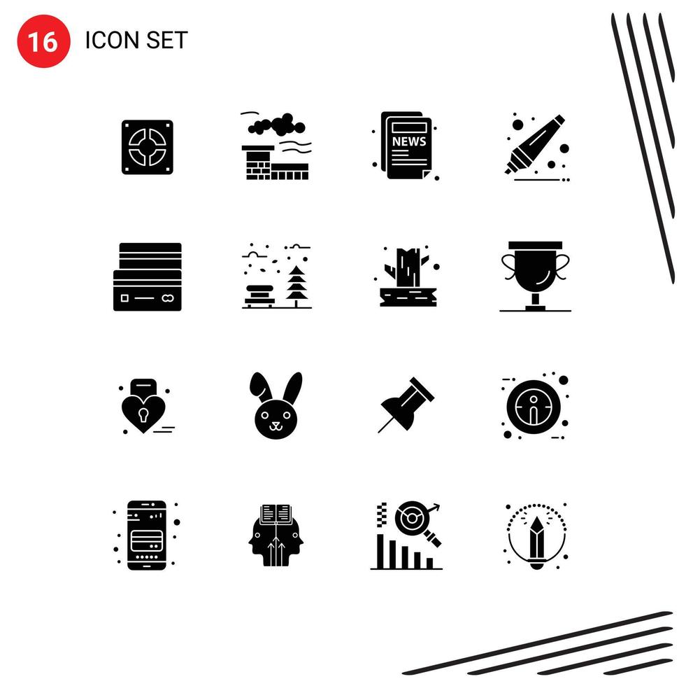 16 Solid Glyph concept for Websites Mobile and Apps shopping debit blog credit remover Editable Vector Design Elements