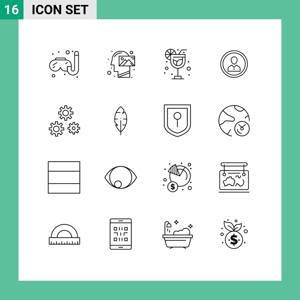 16 Creative Icons Modern Signs and Symbols of user person drink people human Editable Vector Design Elements