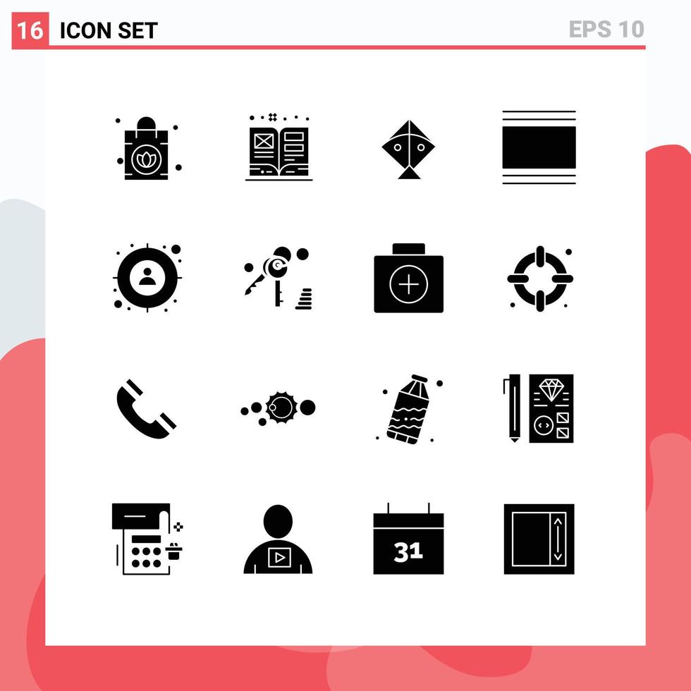16 Creative Icons Modern Signs and Symbols of man focus festival vertical layout Editable Vector Design Elements