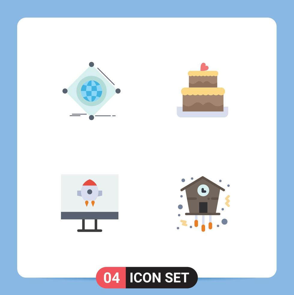 Universal Icon Symbols Group of 4 Modern Flat Icons of iot rocket of wedding christmas Editable Vector Design Elements