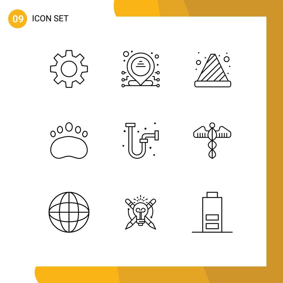 9 Outline concept for Websites Mobile and Apps industrial construction stop zoology logo Editable Vector Design Elements