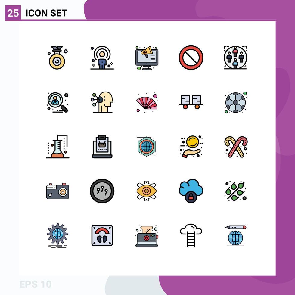 25 Creative Icons Modern Signs and Symbols of team sign recruitment cancel store Editable Vector Design Elements