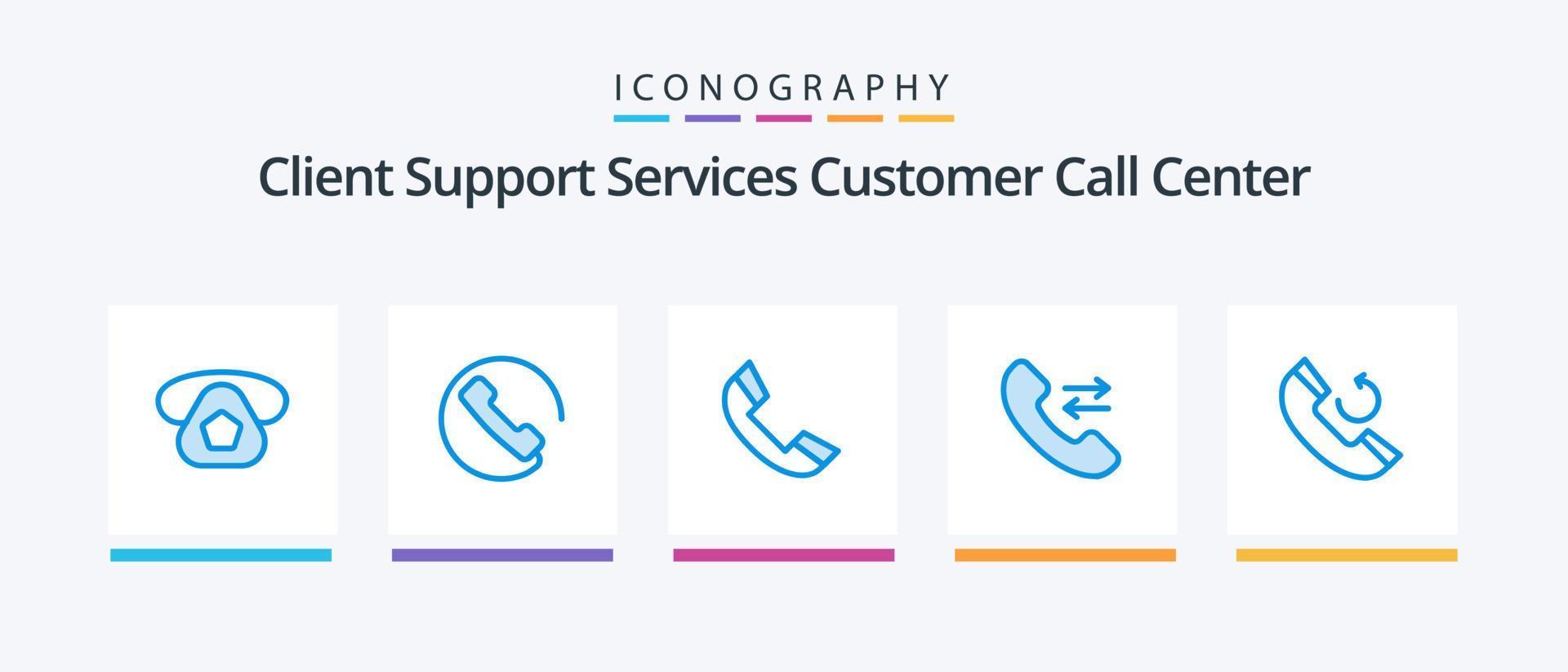 Call Blue 5 Icon Pack Including . phone. phone. call. call. Creative Icons Design vector