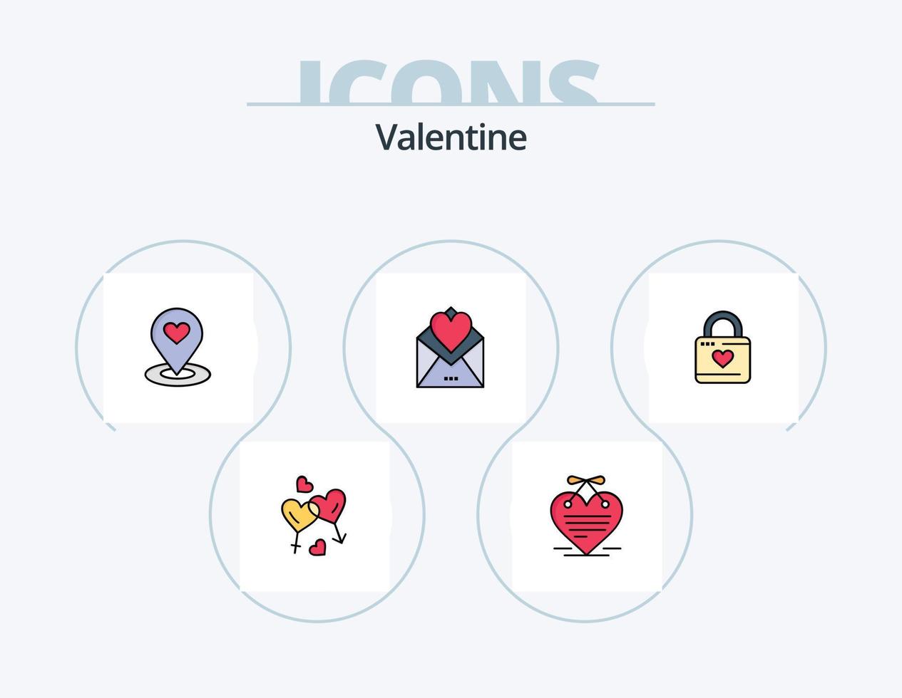 Valentine Line Filled Icon Pack 5 Icon Design. love. valentines. love. valentine. avatar vector