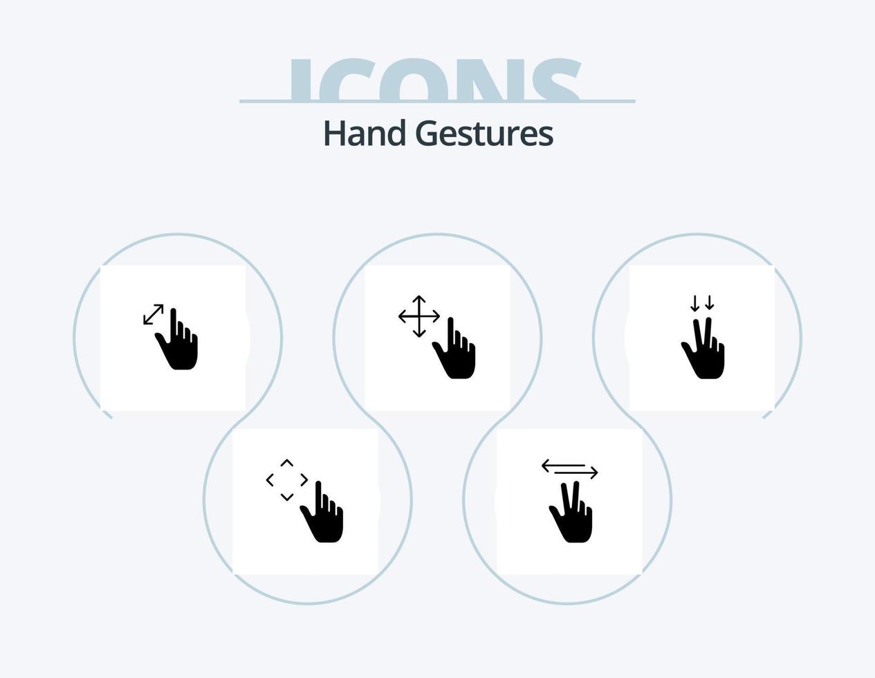 diseño de iconos del paquete de iconos de glifo de gestos de mano 5. gesto. mantener. expandir. gesto. toque vector