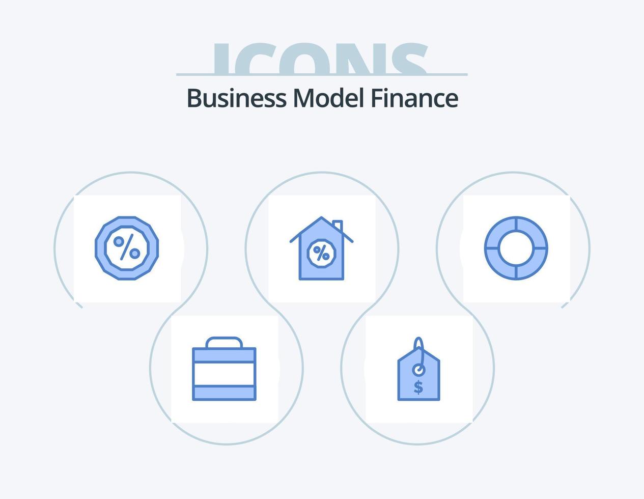 paquete de iconos azul de finanzas 5 diseño de iconos. . . por ciento. tarta. gráfico vector