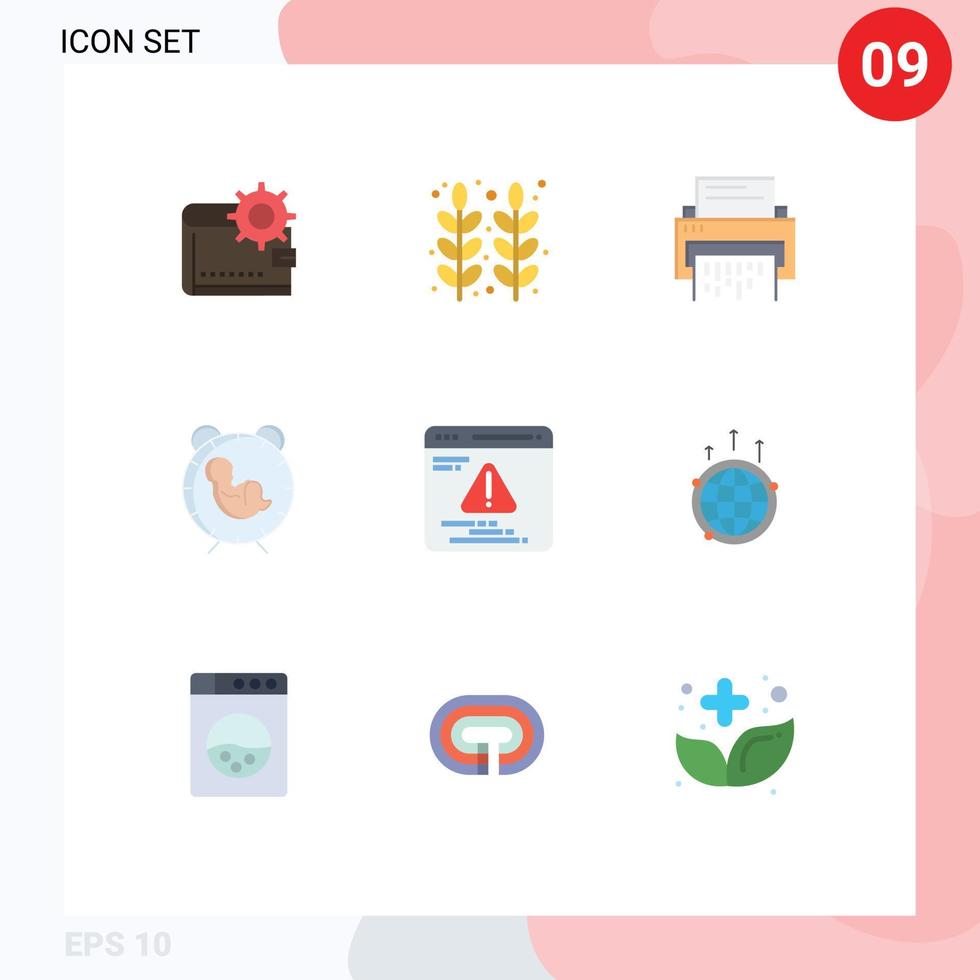 9 Universal Flat Colors Set for Web and Mobile Applications information document food delete confidential Editable Vector Design Elements