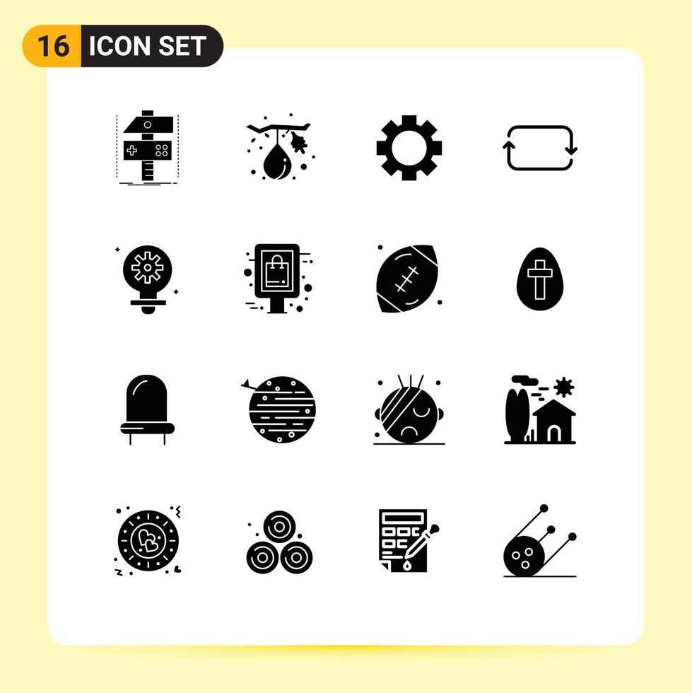 Set of 16 Vector Solid Glyphs on Grid for light sets healthy twitter back Editable Vector Design Elements