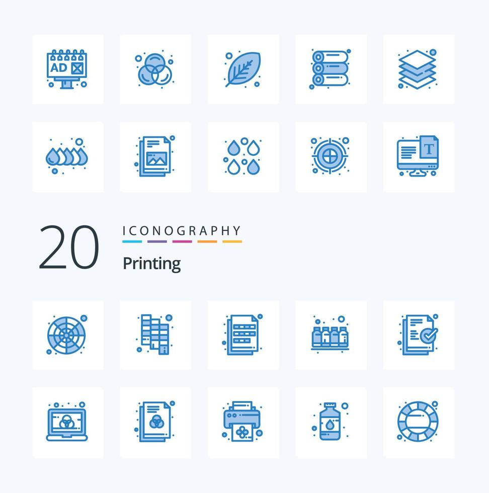 20 Printing Blue Color icon Pack like colors ink color color swatch vector