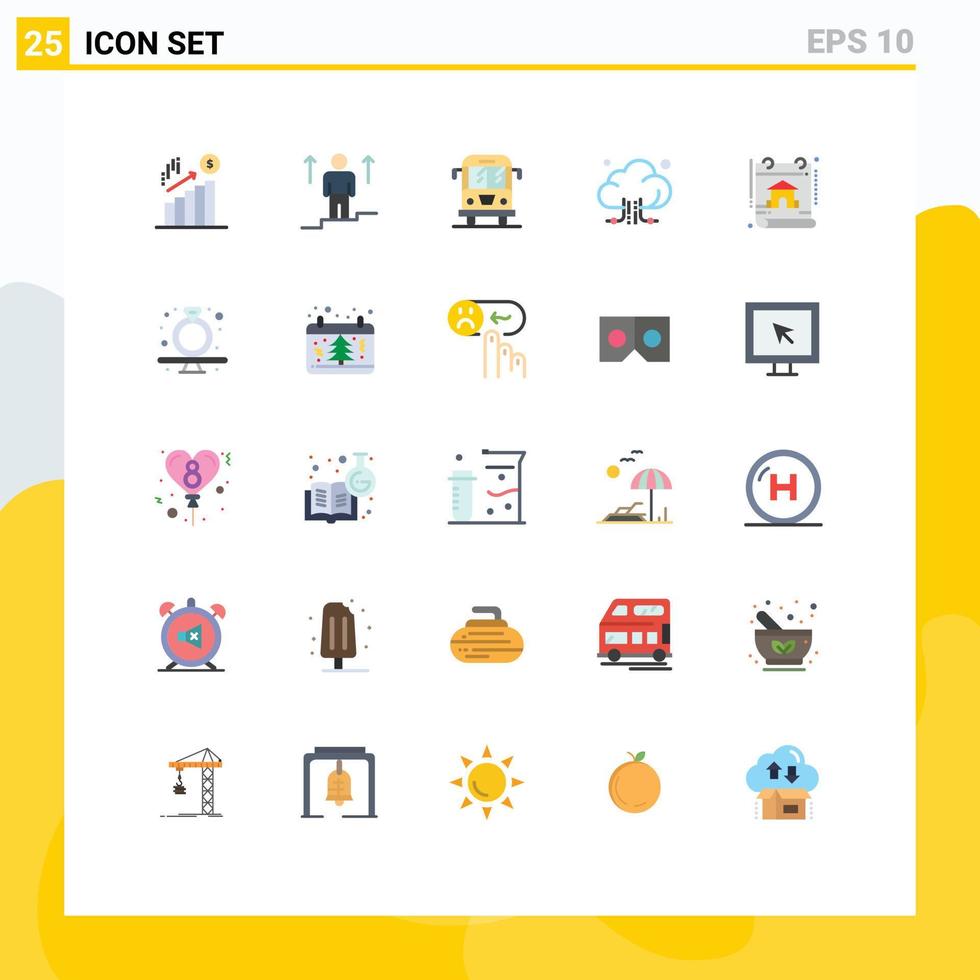 25 Creative Icons Modern Signs and Symbols of calendar storage success connection truck Editable Vector Design Elements