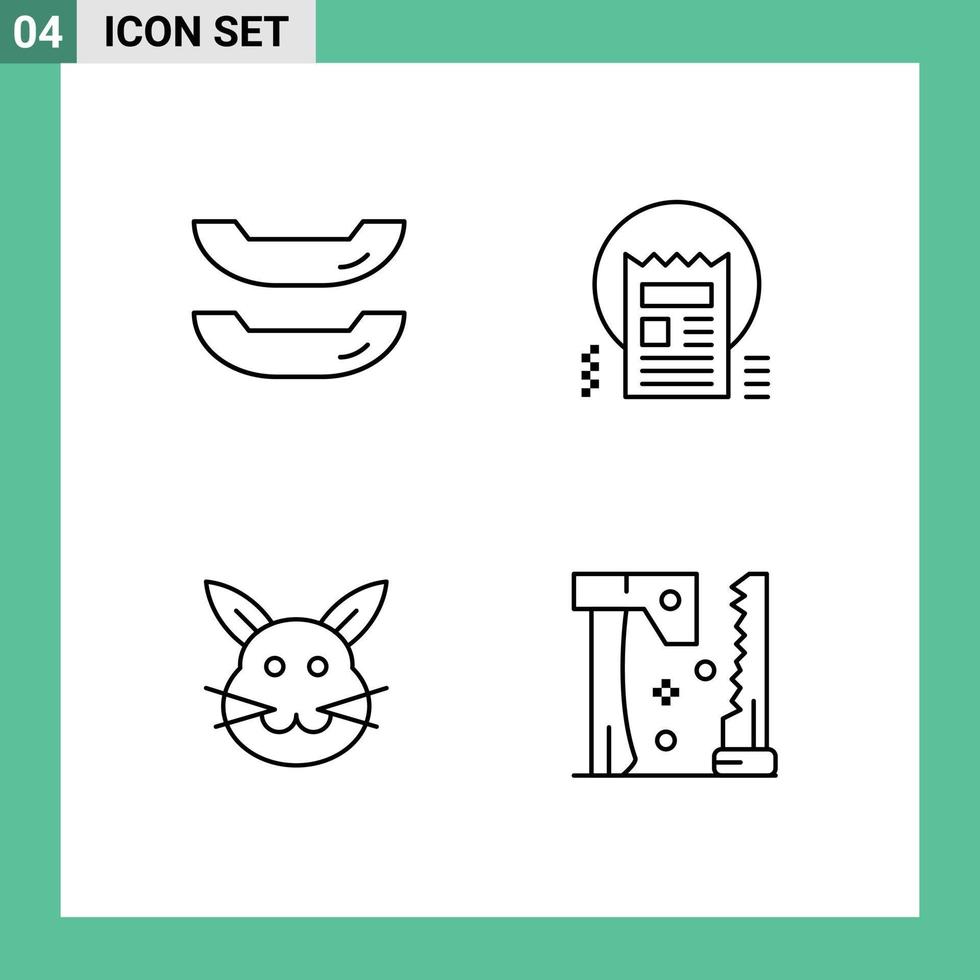 4 Universal Line Signs Symbols of boat easter blog web ax Editable Vector Design Elements