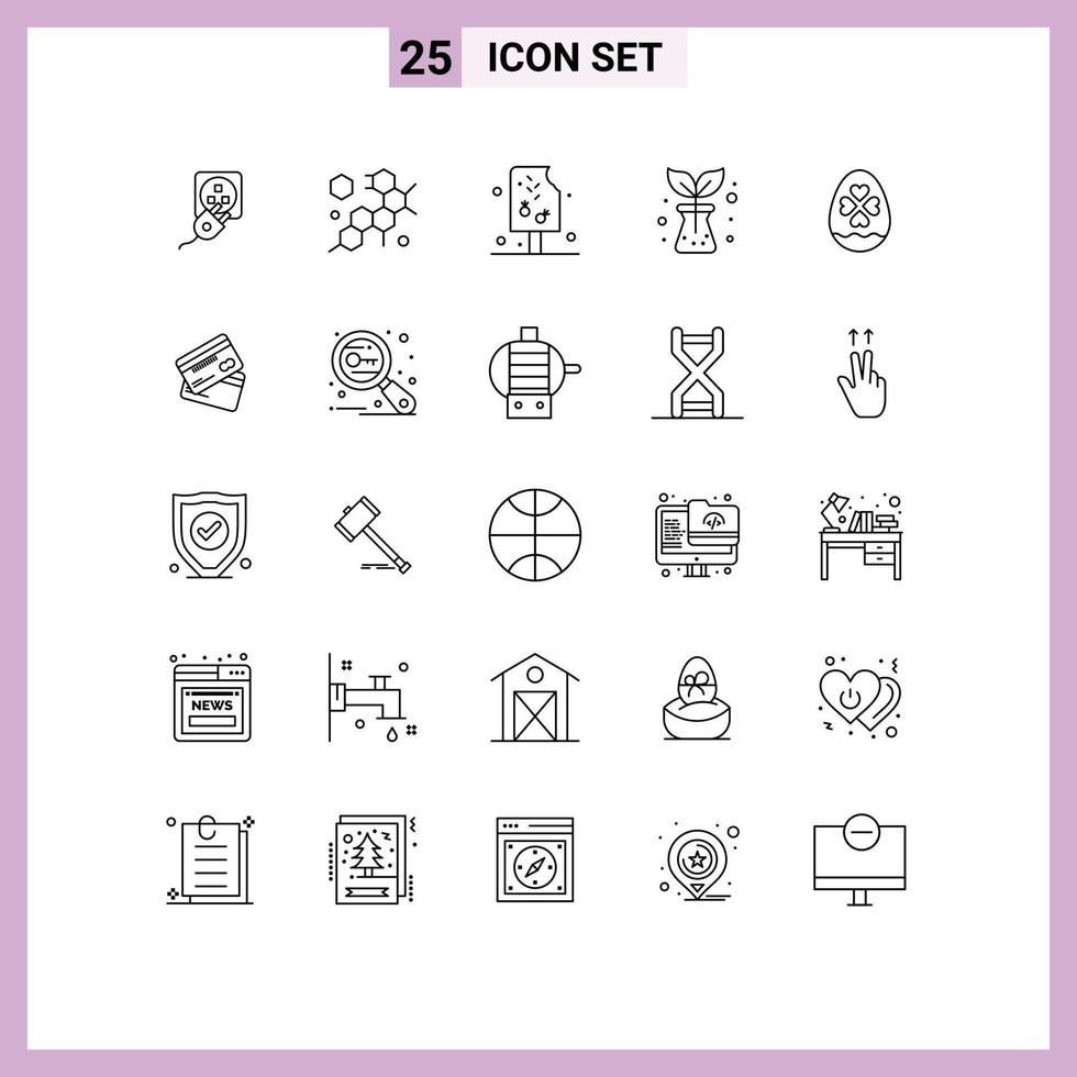 25 Line concept for Websites Mobile and Apps heart egg ice plant agriculture Editable Vector Design Elements