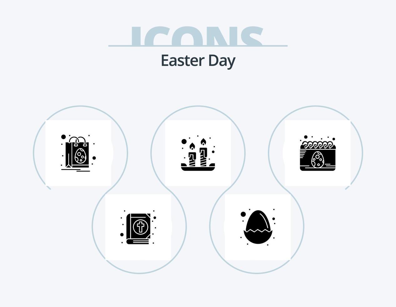 paquete de iconos de glifos de pascua 5 diseño de iconos. fecha. ligero. bolso. primavera. velas vector