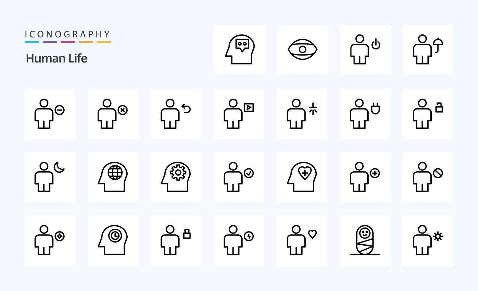 25 Human Line icon pack vector