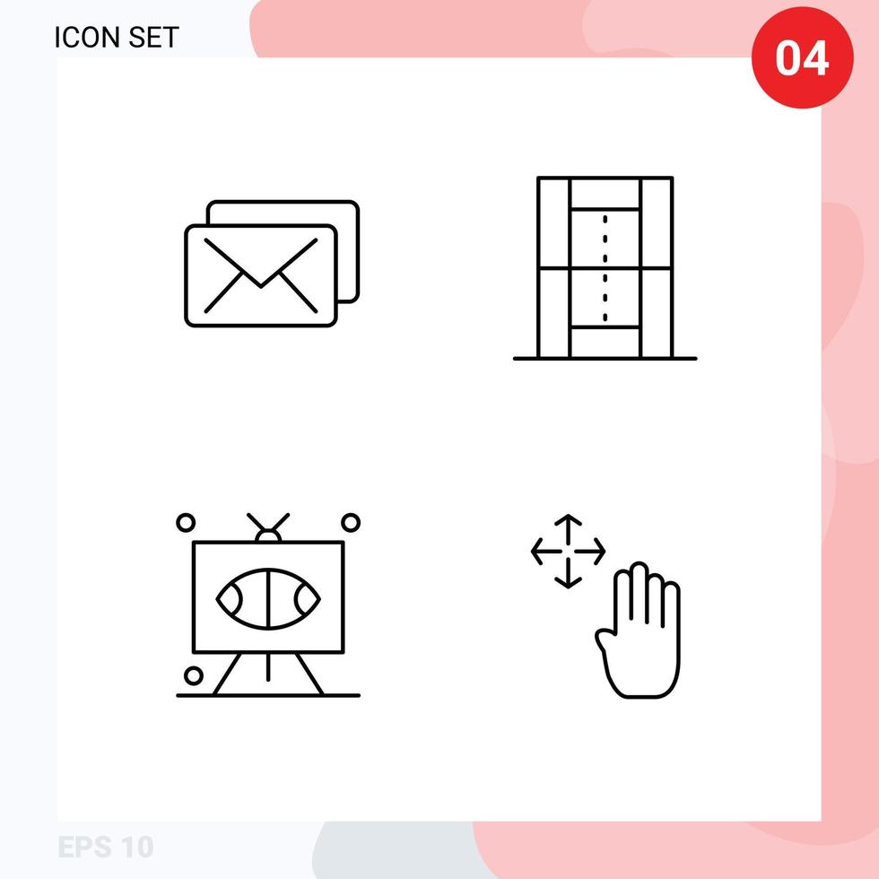 4 Creative Icons Modern Signs and Symbols of business game activities pitch sports Editable Vector Design Elements