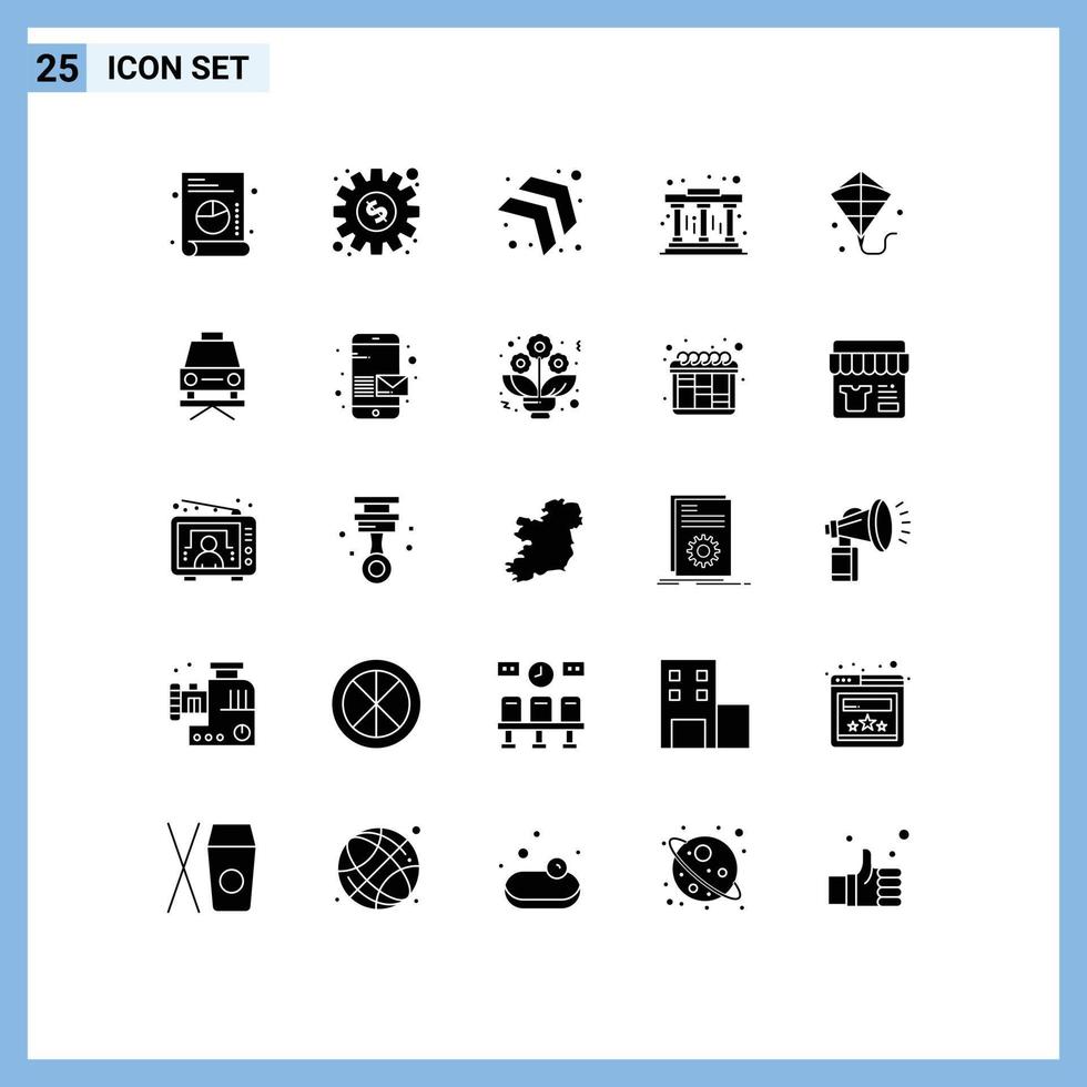 Set of 25 Modern UI Icons Symbols Signs for lift festival up flying learning Editable Vector Design Elements