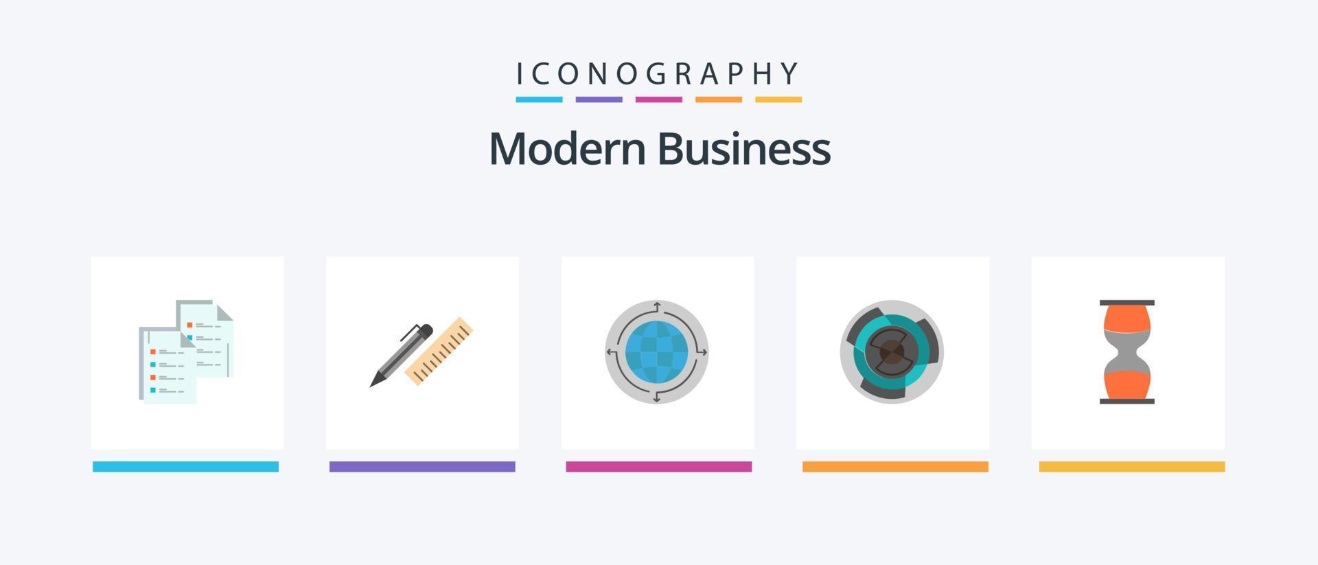 Modern Business Flat 5 Icon Pack Including world. connection. organizer. communication. globe. Creative Icons Design vector