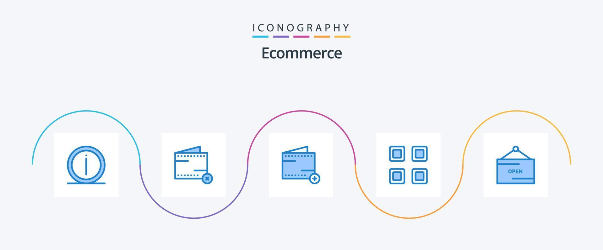 Ecommerce Blue 5 Icon Pack Including view. layout. money. grid. e vector