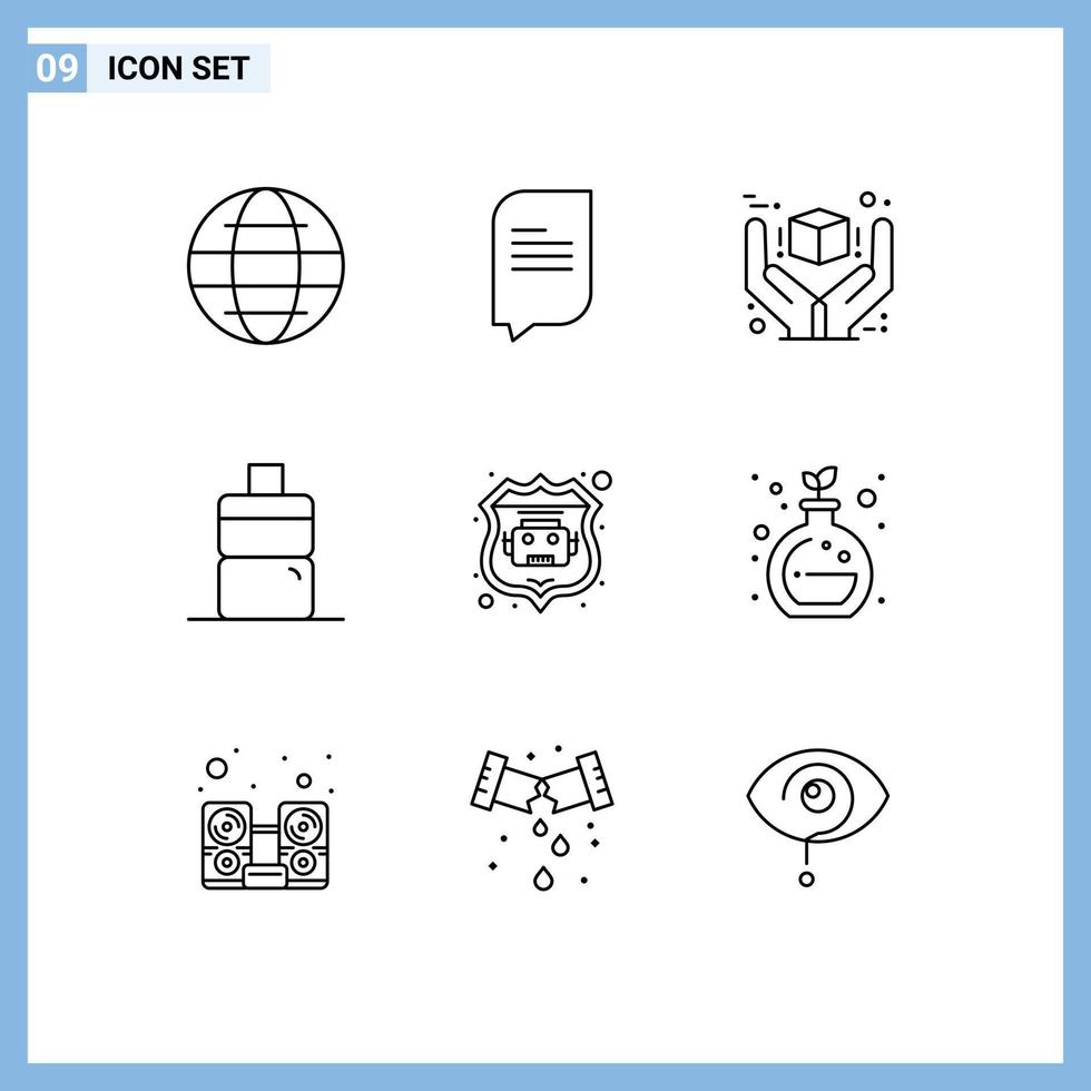 9 Creative Icons Modern Signs and Symbols of chemistry robot database best internet bot sport Editable Vector Design Elements
