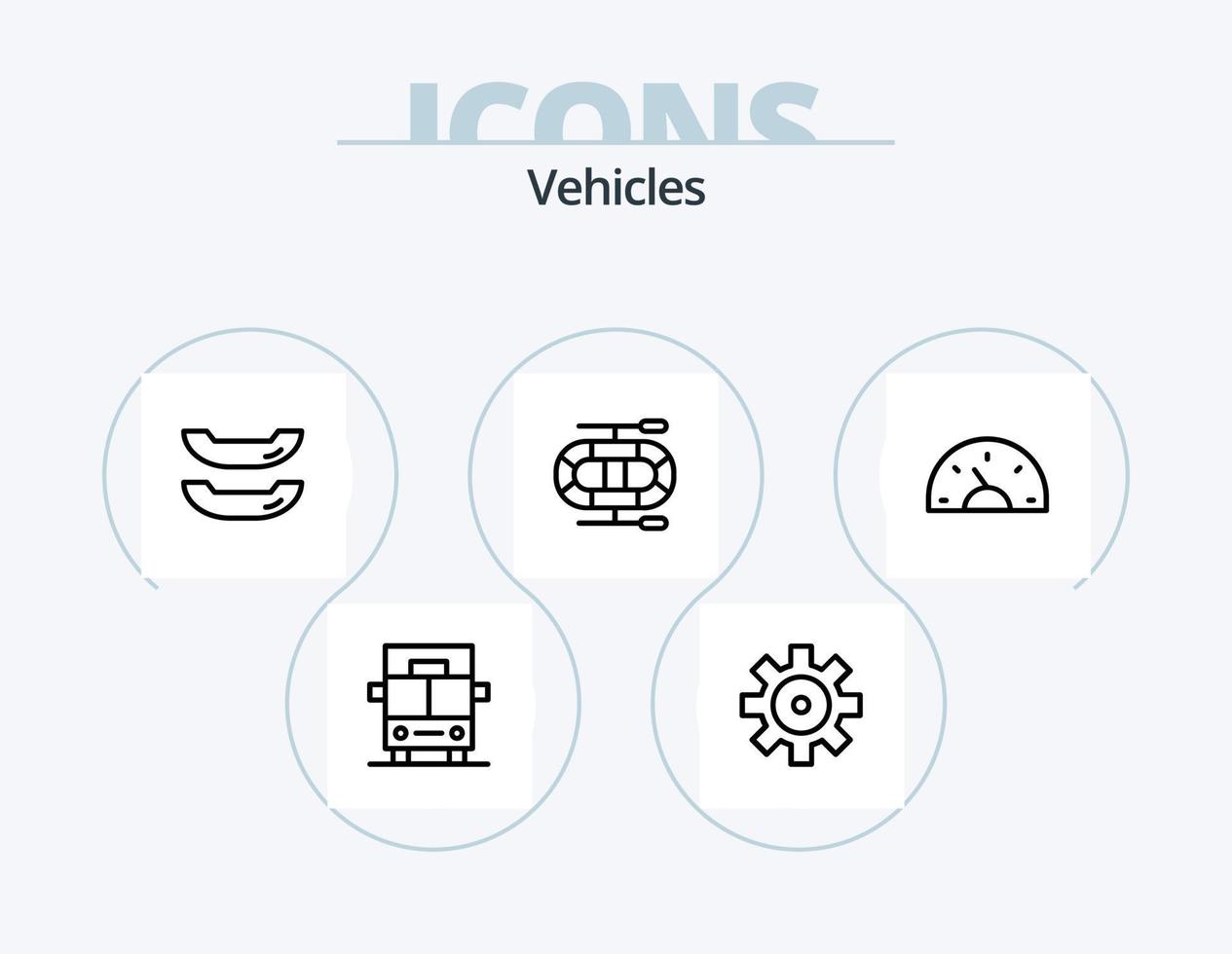 paquete de iconos de línea de vehículos 5 diseño de iconos. . bicicleta. . auto vector