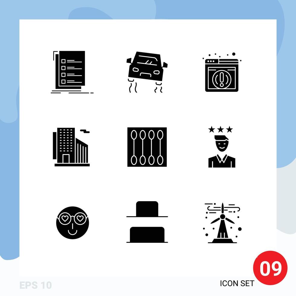 9 Creative Icons Modern Signs and Symbols of cosmetics city skidding skyscraper building Editable Vector Design Elements