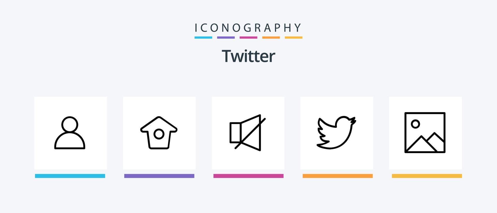 paquete de iconos de la línea 5 de Twitter que incluye . poder. flecha de bucle gorjeo. como. diseño de iconos creativos vector