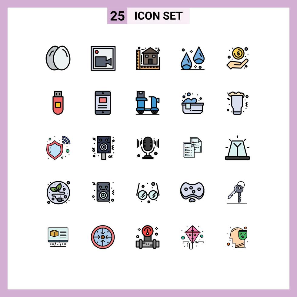 Set of 25 Modern UI Icons Symbols Signs for hand thanksgiving blueprint food autumn Editable Vector Design Elements