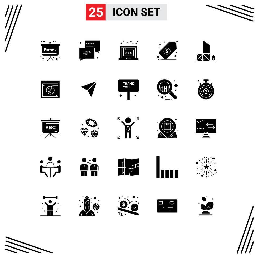 Stock Vector Icon Pack of 25 Line Signs and Symbols for baywatch dollar application management software Editable Vector Design Elements