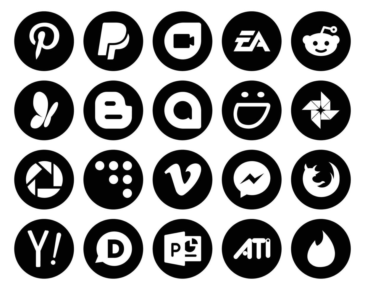 20 Social Media Icon Pack Including firefox video blogger vimeo picasa vector