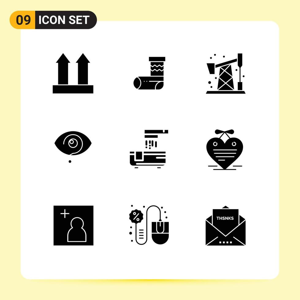 9 Universal Solid Glyph Signs Symbols of bathroom mark pollution knowledge exclamation Editable Vector Design Elements