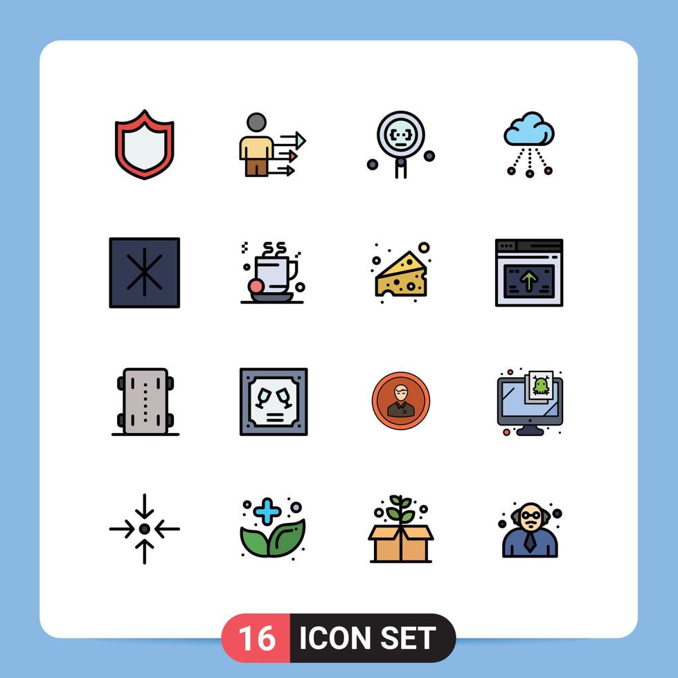 Set of 16 Modern UI Icons Symbols Signs for icebox technology develop storage cloud Editable Creative Vector Design Elements