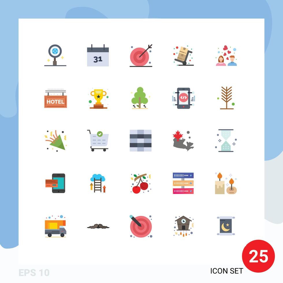25 Universal Flat Colors Set for Web and Mobile Applications couple shopping bulls sales cyber monday Editable Vector Design Elements