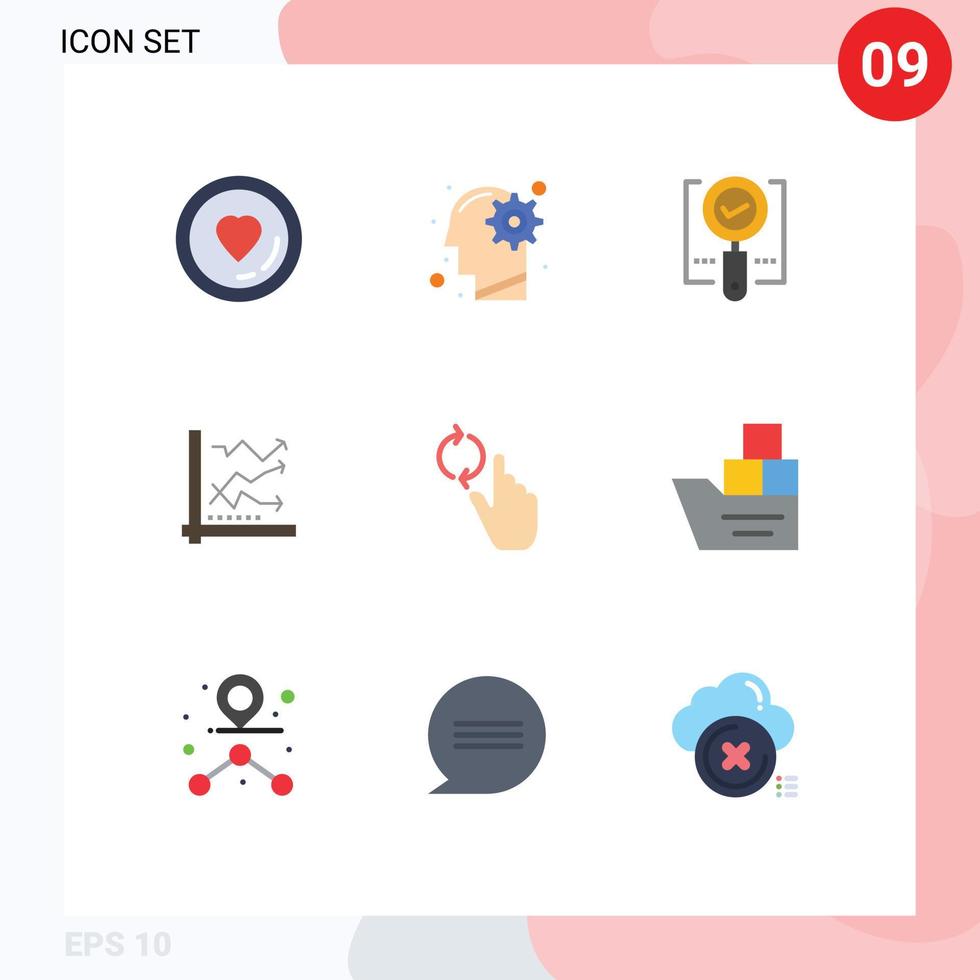 9 Flat Color concept for Websites Mobile and Apps analytics analysis solution graph ok Editable Vector Design Elements