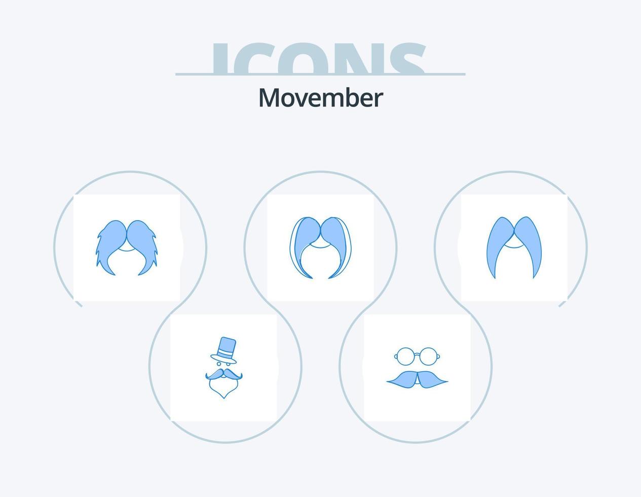 Movember Blue Icon Pack 5 Icon Design. . . glasses. men. movember vector