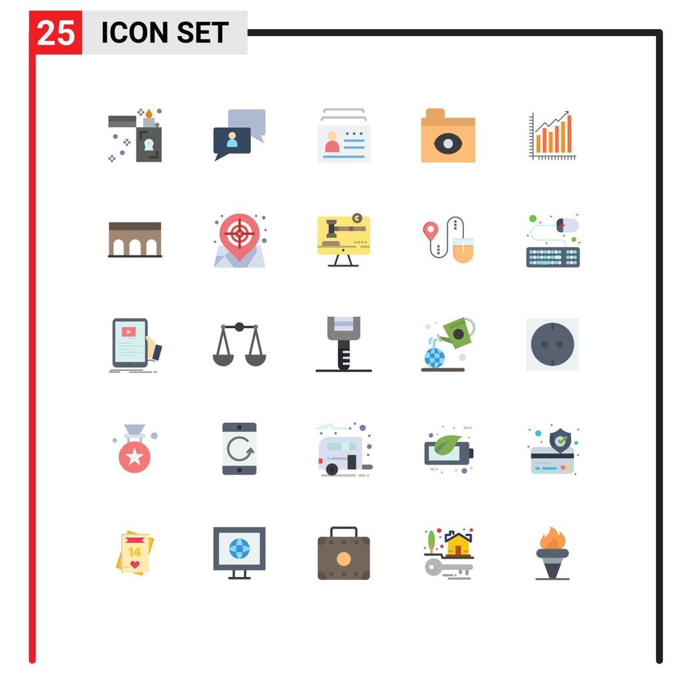 25 iconos creativos signos y símbolos modernos de análisis carpeta insignia identificación ocular elementos de diseño vectorial editables vector