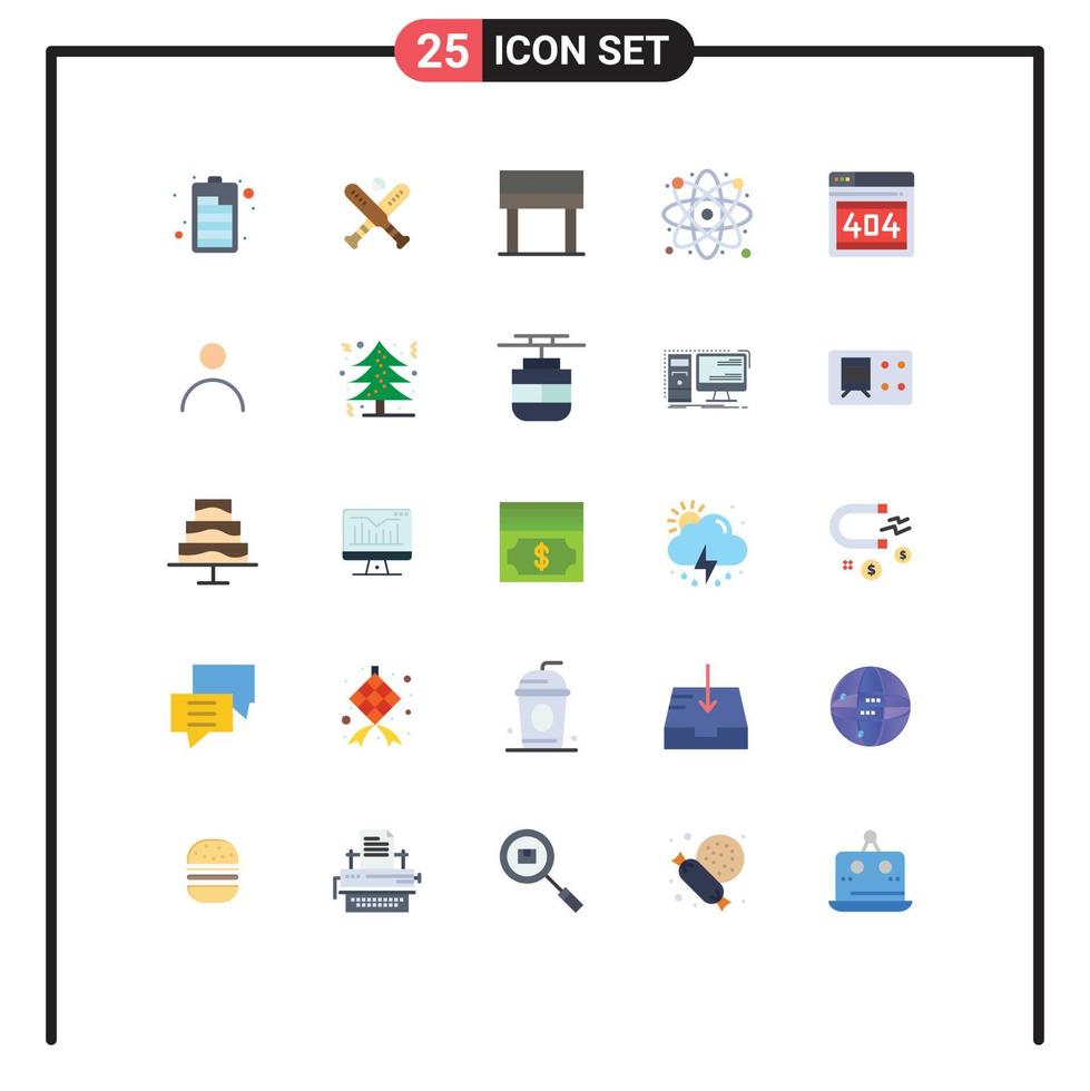 Editable Vector Line Pack of 25 Simple Flat Colors of error web interior seo laboratory Editable Vector Design Elements