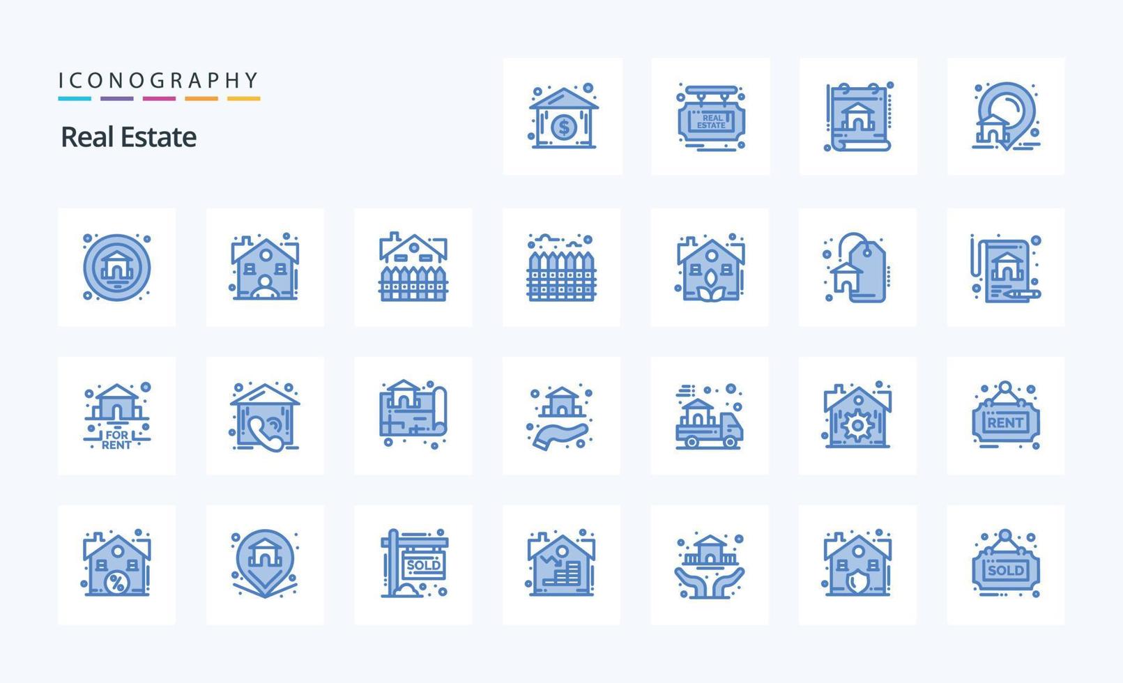 25 Real Estate Blue icon pack vector