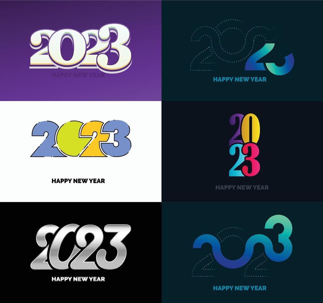 Big Set of 2023 Happy New Year logo text design 2023 number design template vector