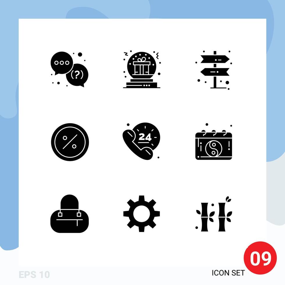 Editable Vector Line Pack of 9 Simple Solid Glyphs of online commerce globe e commerce Editable Vector Design Elements