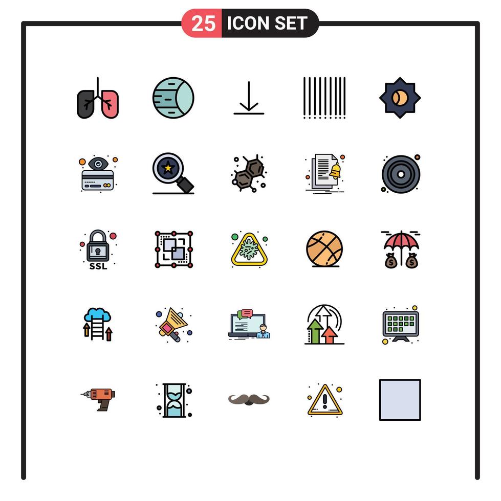 Set of 25 Modern UI Icons Symbols Signs for hacker card twitter atm setting Editable Vector Design Elements