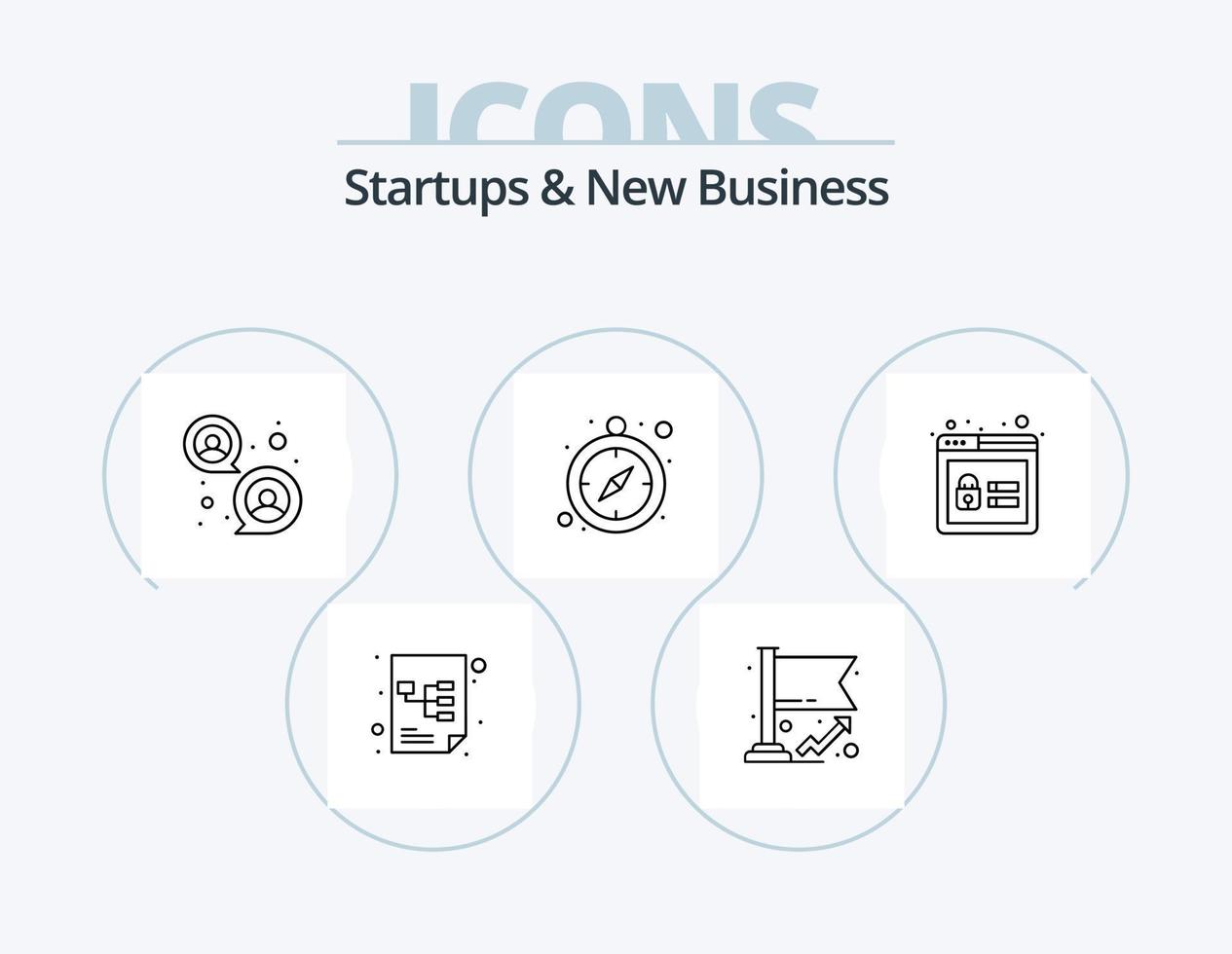 Startups And New Business Line Icon Pack 5 Icon Design. . budget. planning. analysis. deadline vector