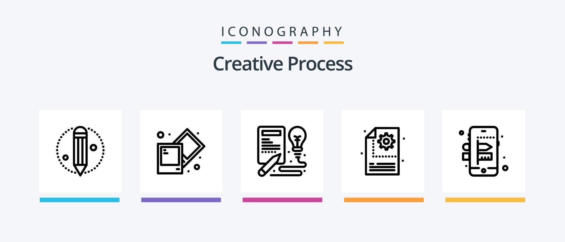 paquete de iconos de línea 5 de proceso creativo que incluye móvil. nuevo. creativo. proceso. lápiz. diseño de iconos creativos vector