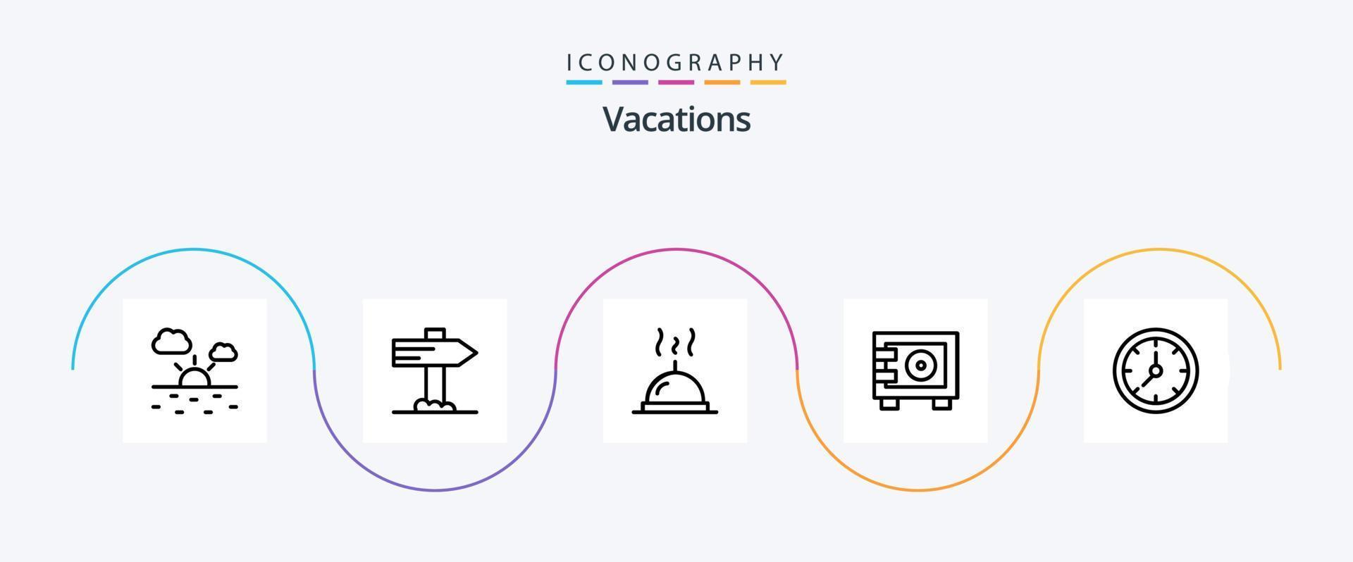 Vacations Line 5 Icon Pack Including . safe . money . vector