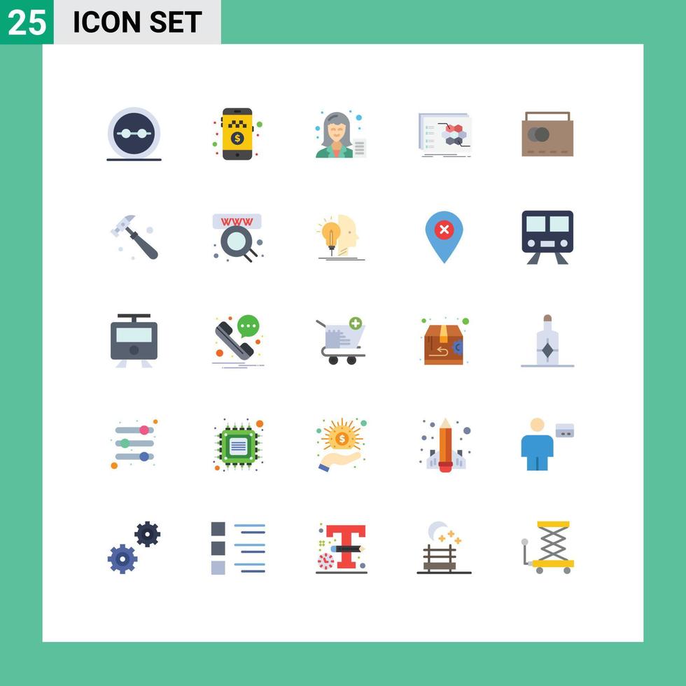 25 Creative Icons Modern Signs and Symbols of tactic strategic ride game female Editable Vector Design Elements