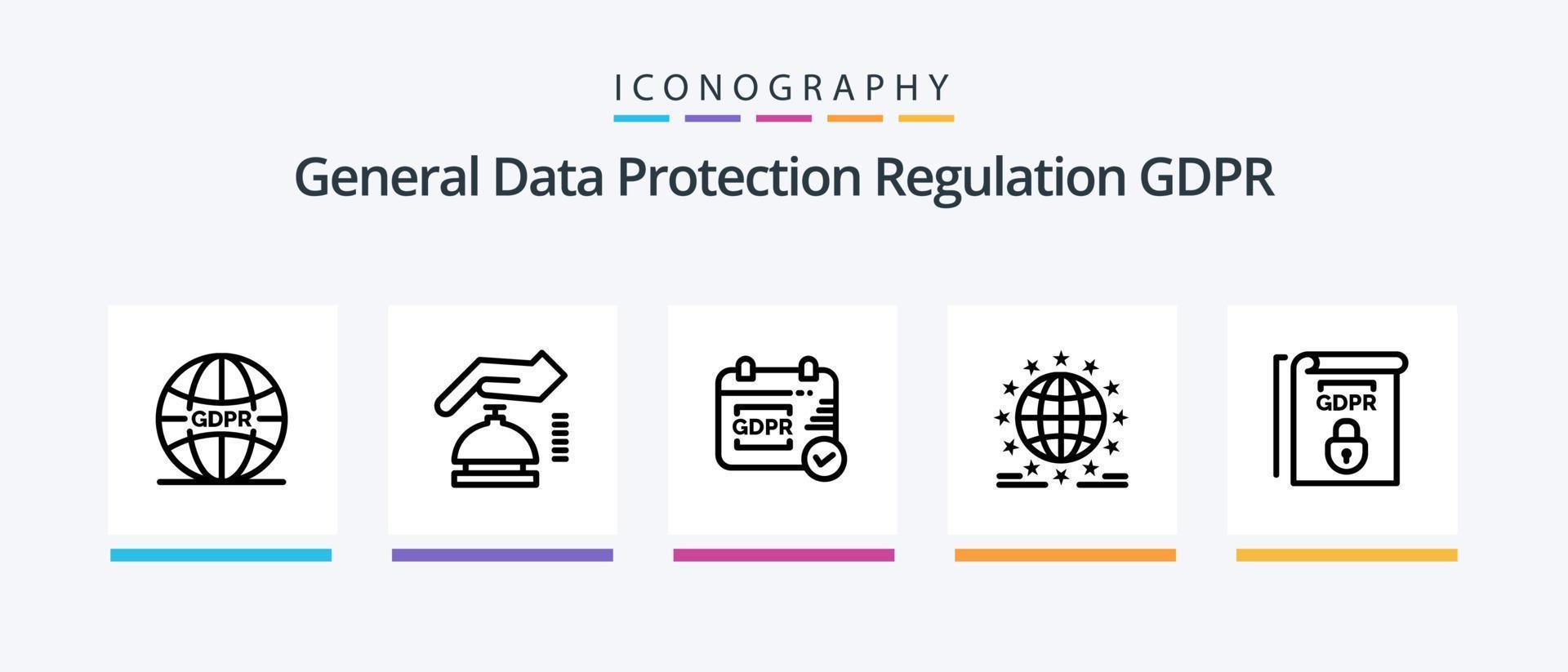 Gdpr Line 5 Icon Pack Including tick. gdpr. security. security chat. gdpr. Creative Icons Design vector