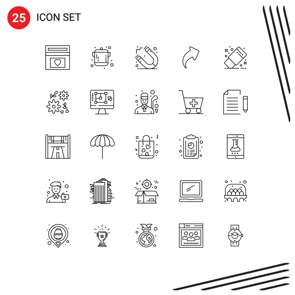 25 Thematic Vector Lines and Editable Symbols of office draw education right up Editable Vector Design Elements