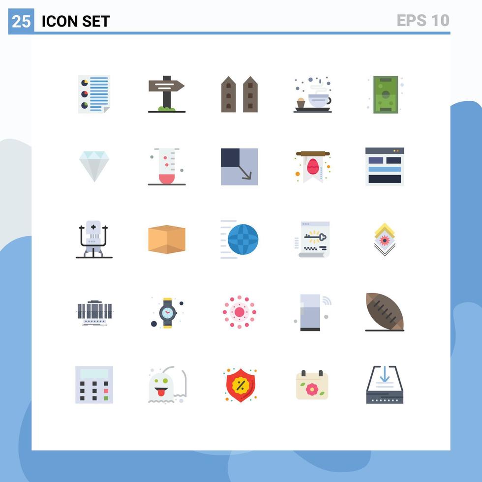 Set of 25 Modern UI Icons Symbols Signs for games tea buildings plate store Editable Vector Design Elements